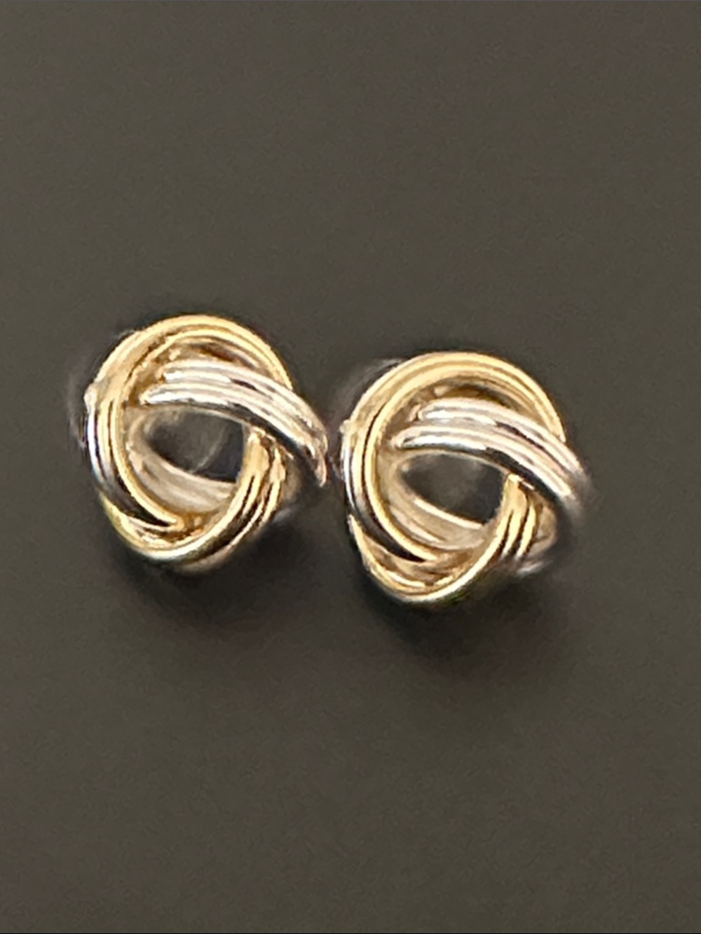Talbots Two-Tone Knot Stud Earrings - Gold and Silver